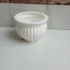 Small White Round Plastic Flower Pot