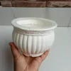 White Terracotta Style Round Plant Container