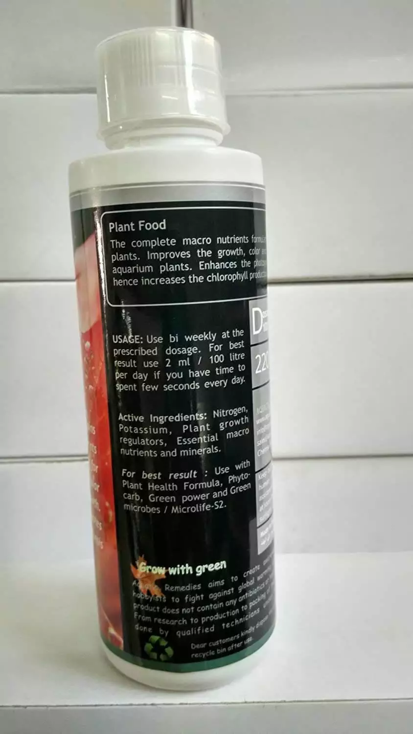 Aquatic Remedies Plant Food Usage Instruction