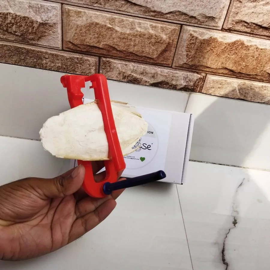 SaukSe Red Plastic Cuttlefish Bone Holder With Cuttlefish Bone Attached